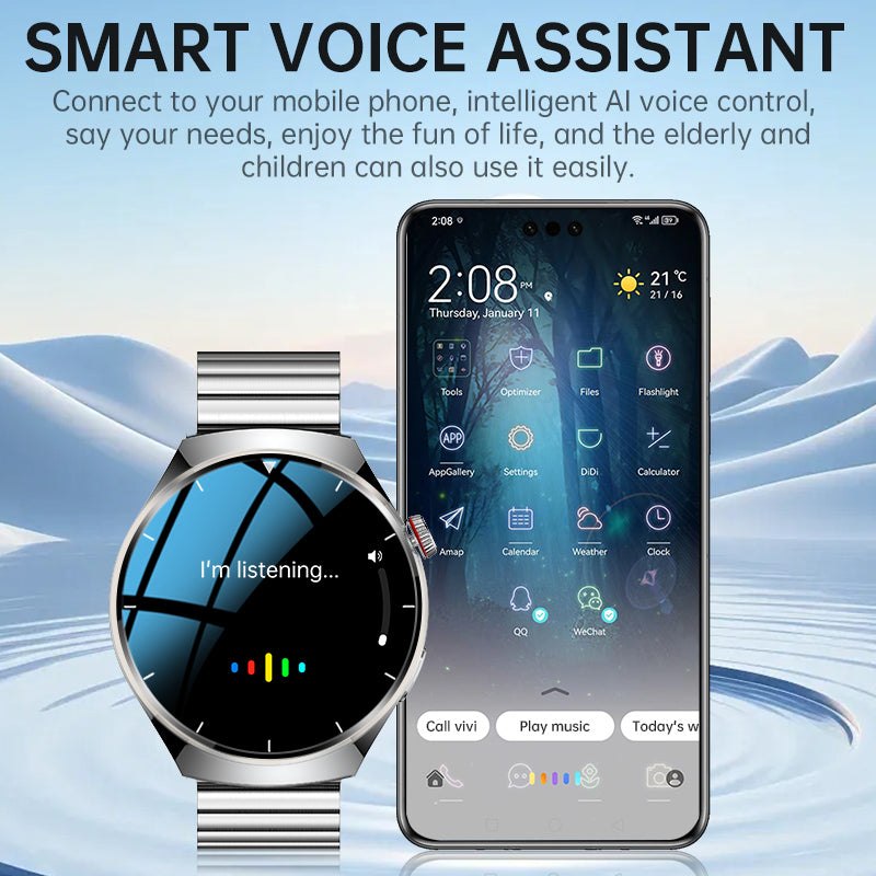 TimoHealth TH88 Newly Upgraded Smart Watch ECG Blood Glucose Blood Components Sleep Heart Rate Blood Pressure