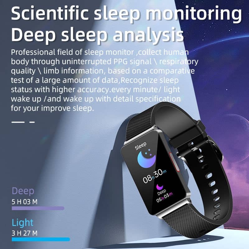 TH55 One-click Blood Glucose Blood Pressure Sleep Heart Rate Measurement Sports Smart Bracelet