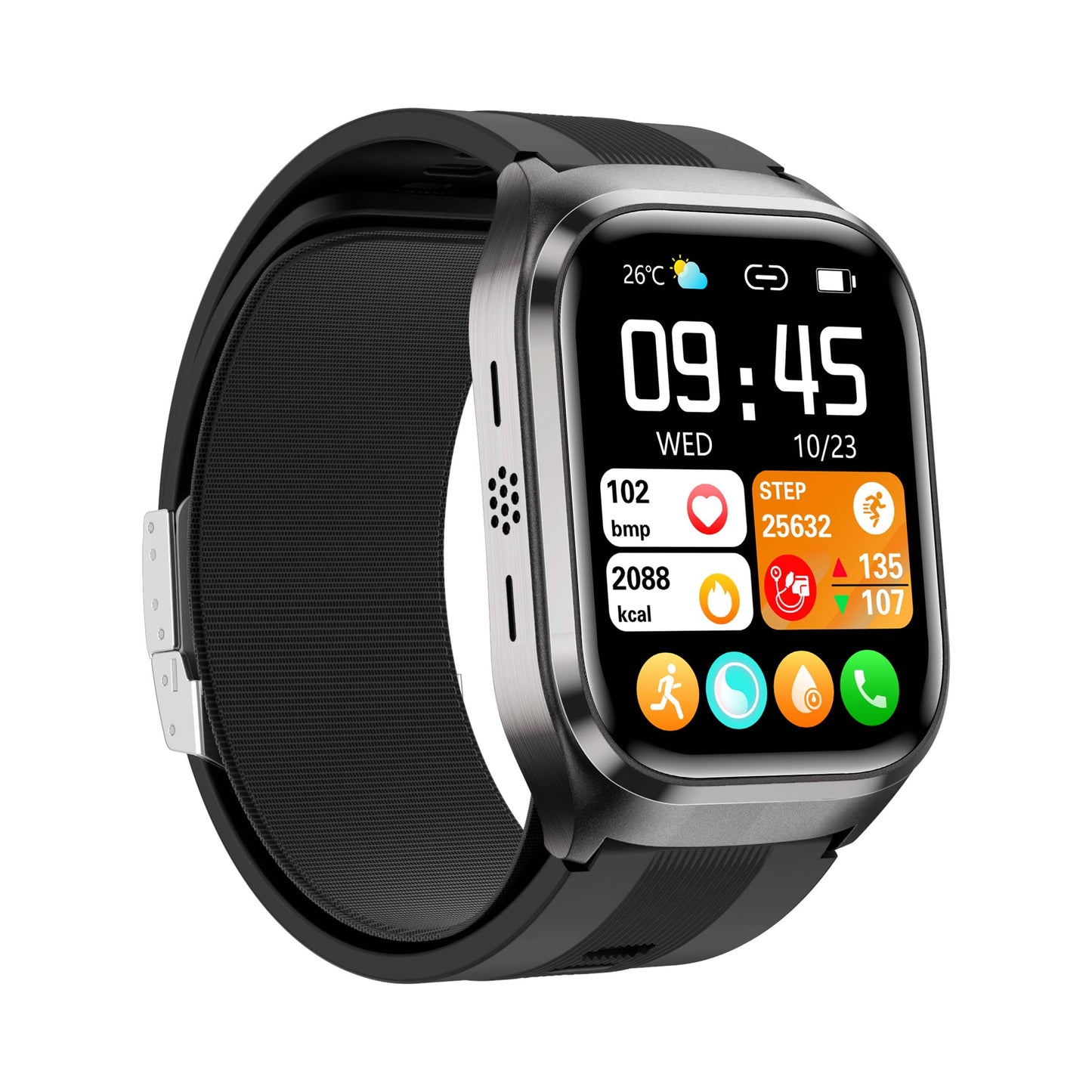 TH25 High Precision Air Bag Blood Pressure Blood Glucose ECG Heart Rate Uric Acid Blood Lipid Monitoring Smart Watch