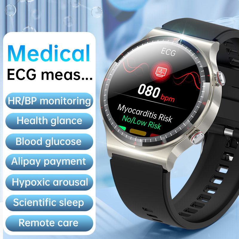 Timohealth G5pro Professional High-End ECG/EKG Blood Pressure Blood Glucose Heart Rate Monitoring Smart Watch