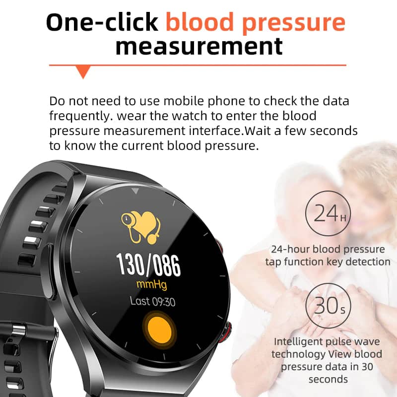 TH89 One-click Blood Glucose Blood Pressure ECG/EKG HRV Heart Measurement Suga Pro Health Smart Watch