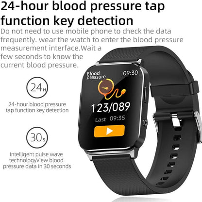TH98 PTT Dynamic ECG Blood Glucose Heart Rate Blood Pressure Monitoring Smart Watch