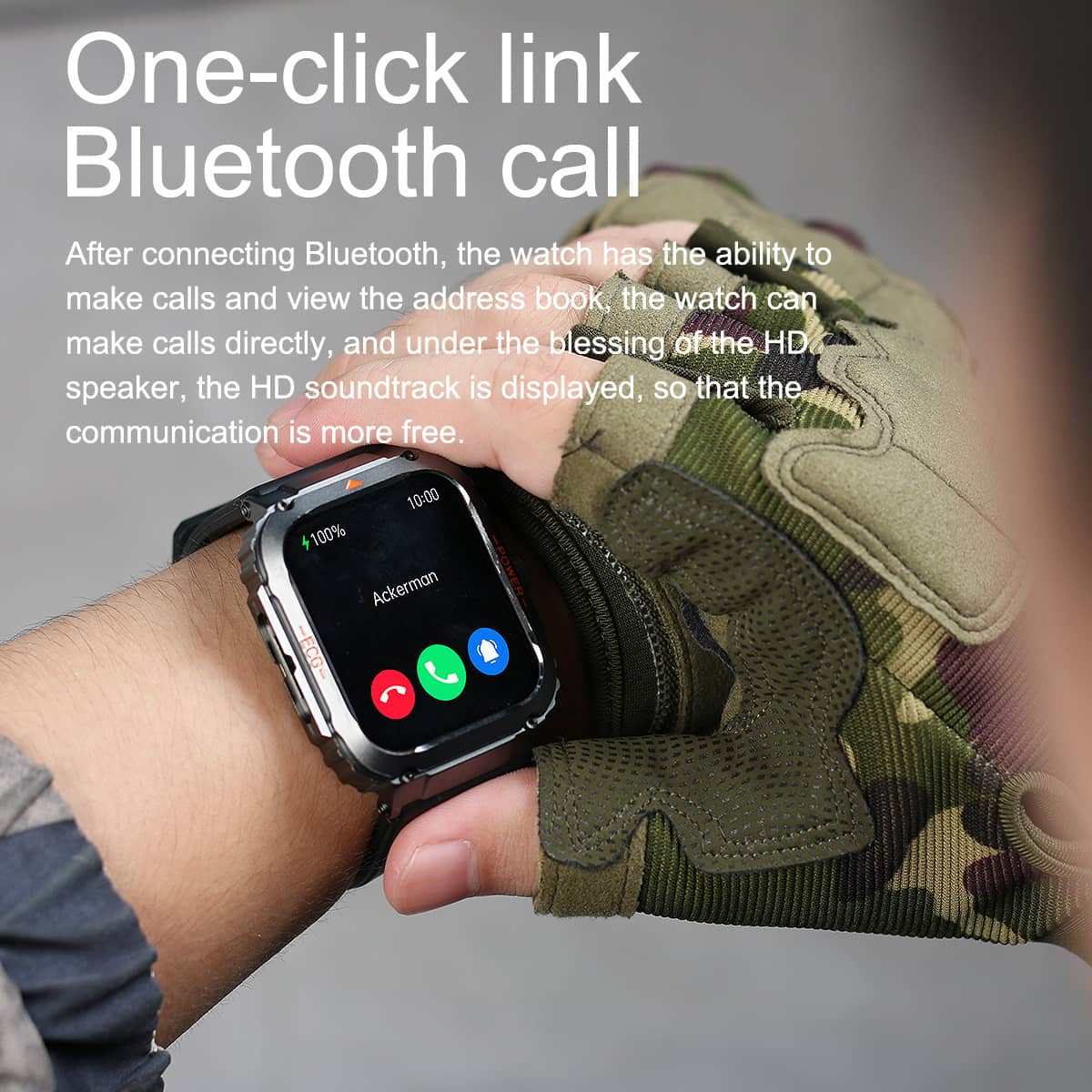 TH94 Fashion Outdoor Sports Health Smart Watch ECG/EKG Blood Glucose Bluetooth Call 100+ Sports Modes