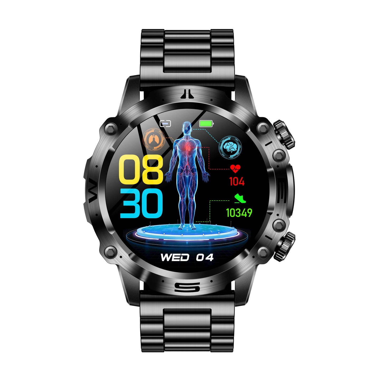TH86 Hige-end ECG/EKG Blood Glucose Blood Pressure Health HD Sports Call Smart Watch