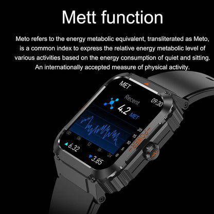 TH94 Fashion Outdoor Sports Health Smart Watch ECG/EKG Blood Glucose Bluetooth Call 100+ Sports Modes