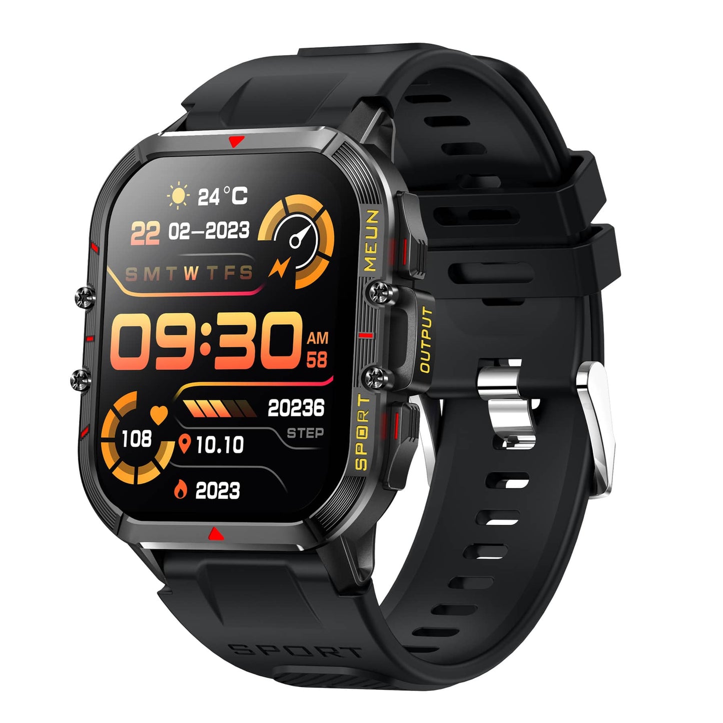 TH48 Anti Drop Waterproof and Dust-proof Cold Resistant Military Sports Blood Glucose Heart Rate Monitor Health Smart Watch
