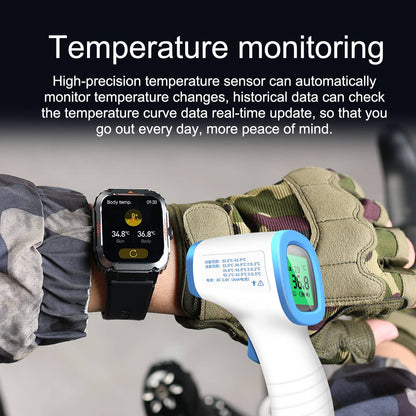 TH94 Fashion Outdoor Sports Health Smart Watch ECG/EKG Blood Glucose Bluetooth Call 100+ Sports Modes