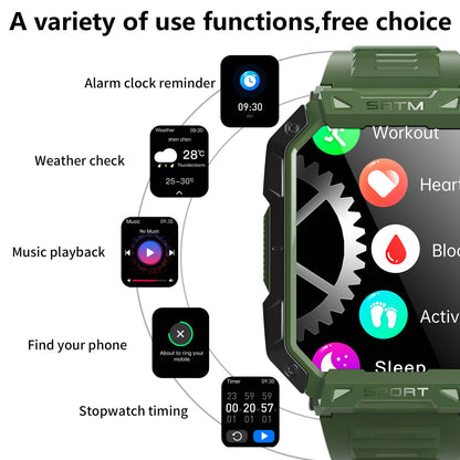TH87 2.10-inch High-defnition Large Screen Blood Glucose Heart Rate Tracking Sports Bluetooth Health Smart Watch