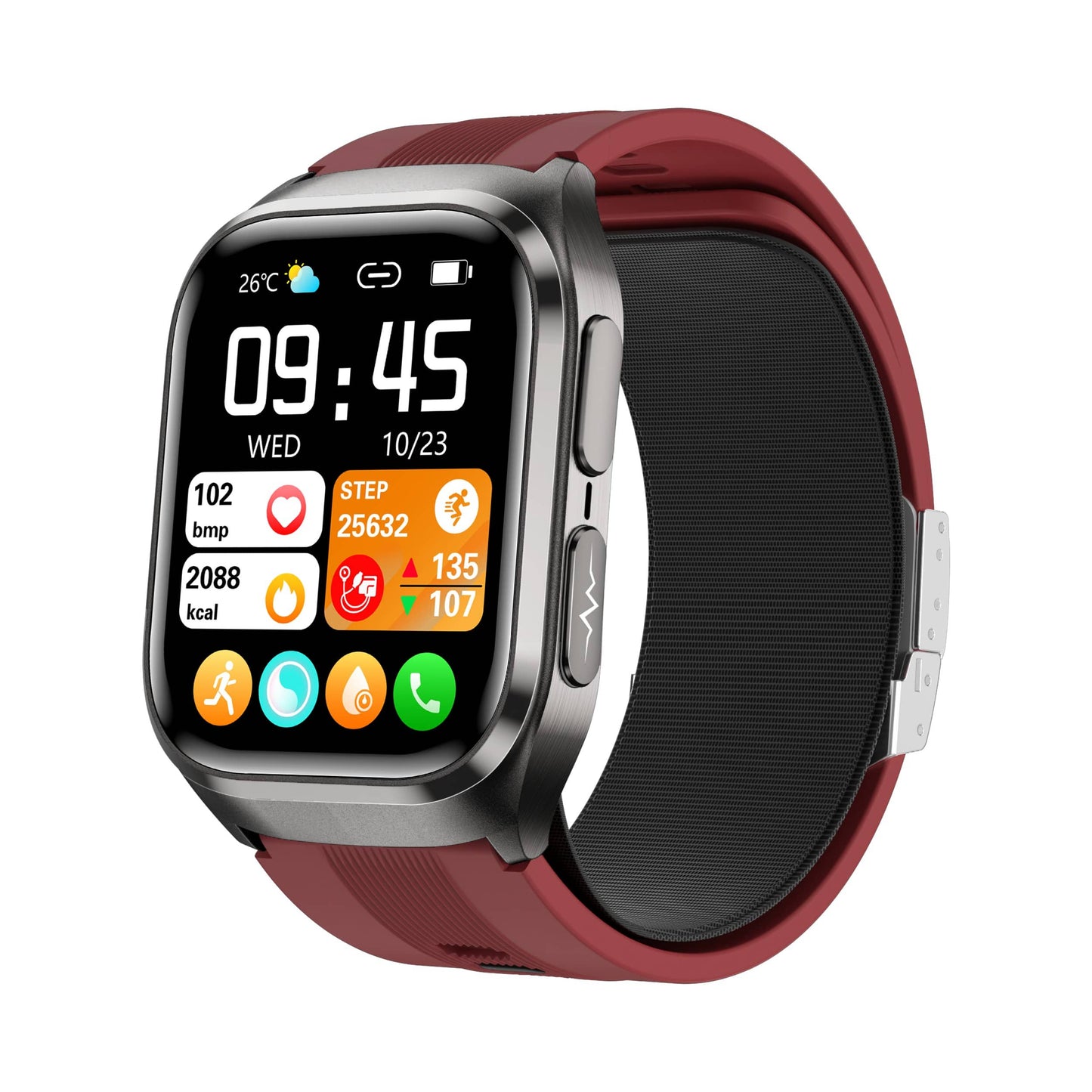 TH25 High Precision Air Bag Blood Pressure Blood Glucose ECG Heart Rate Uric Acid Blood Lipid Monitoring Smart Watch