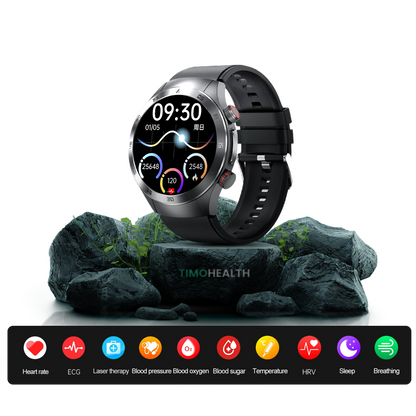 HealthWave Max - Medical-Grade Health Monitor | ECG+PPG, HRV, Blood Glucose, Uric Acid & Lipids